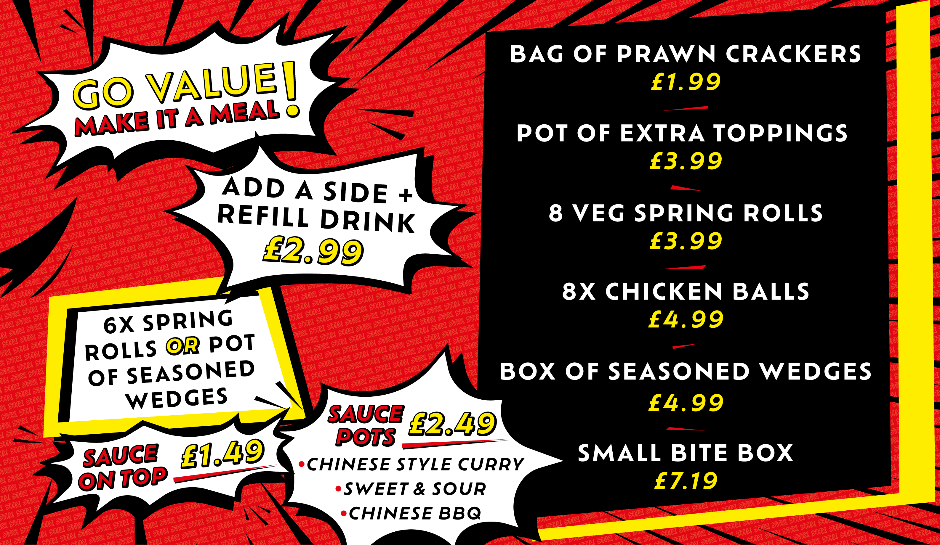 Stix Menu - Sides and Extras